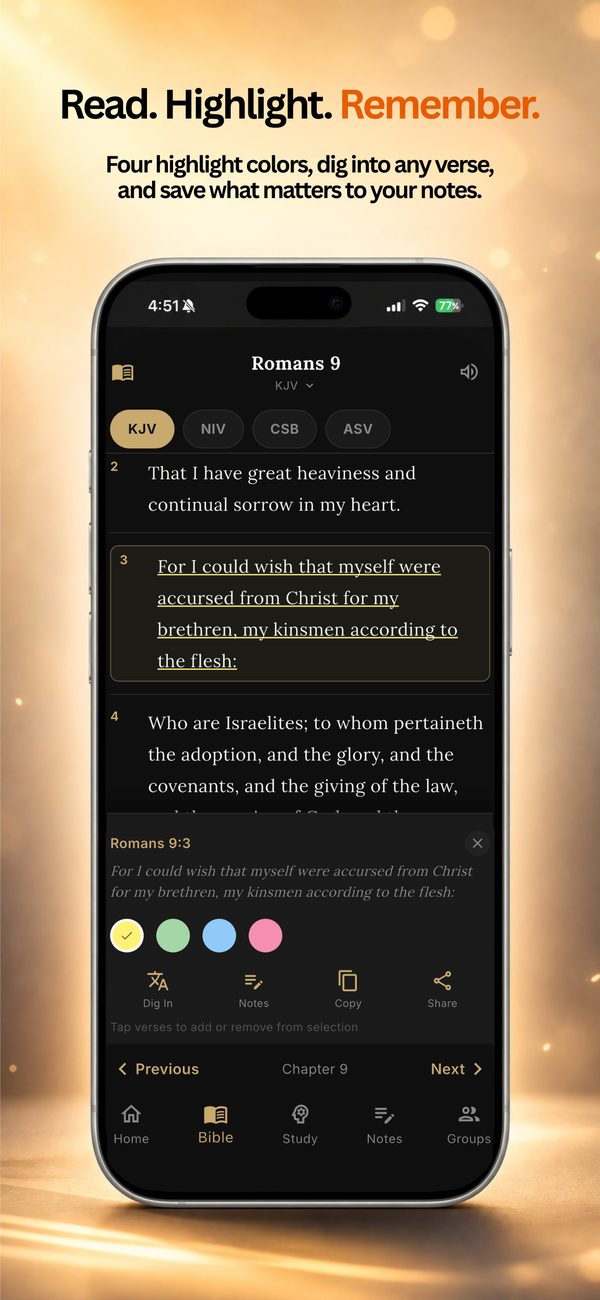 Bible Reader with highlights